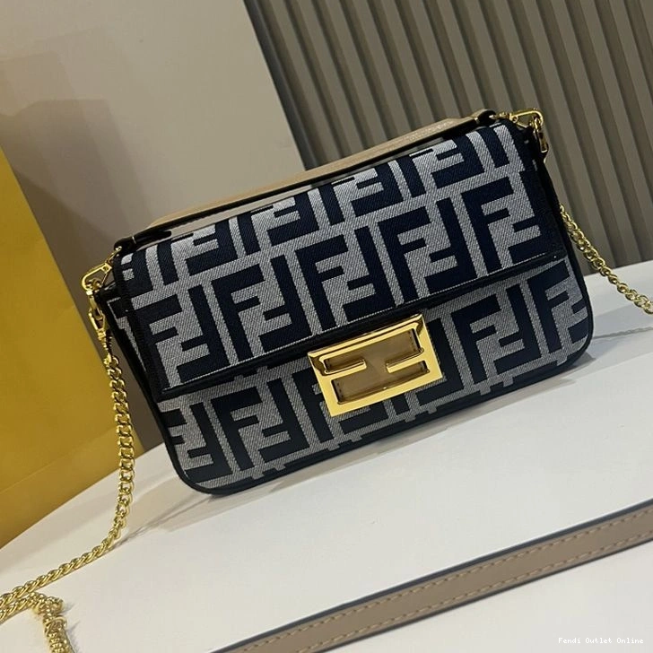 Affordable In Baguette Mini Fabric FF Motif Black Bag Fendi 0804